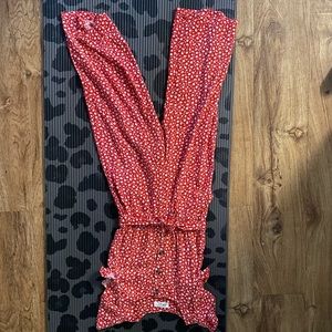 H&M Red Floral Jumpsuit Romper